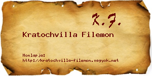 Kratochvilla Filemon névjegykártya